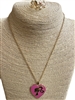 TNE1944  PINK HEART  GIRL IN CENTER  NECKLACE SET