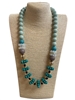 TQ01 TURQUOISE ACRYLIC LONG NECKLACE