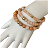 VB0635  CRYSTAL/ SEMI-PRECIOUS STONE MULTI LAYERED BRACELET