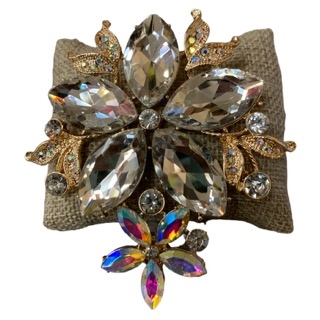 VBH0077 LARGE  FLOWER RHINESTONE BROOCH