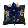 VBH0077RB  LARGE ROYAL BLUE RHINESTONE FLOWER PIN BROOCH