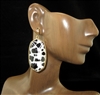 VE0709BK ANTIQUE ANIMAL PRINT LARGE CRYSTAL GEM DANGLE EARRINGS