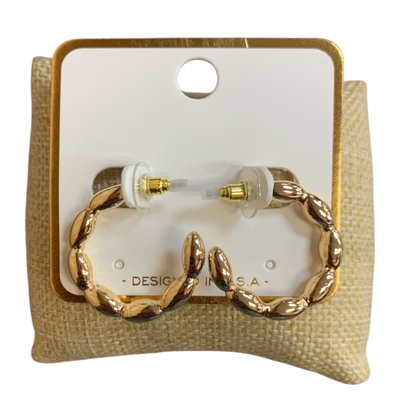 VE1025 BUBBLE TEXTURED HOOP EARRINGS