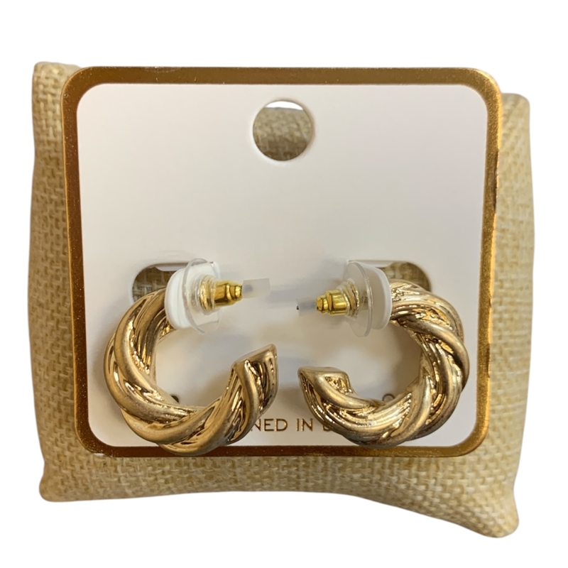VE1064 SMALL HAMMERED HOOP EARRINGS