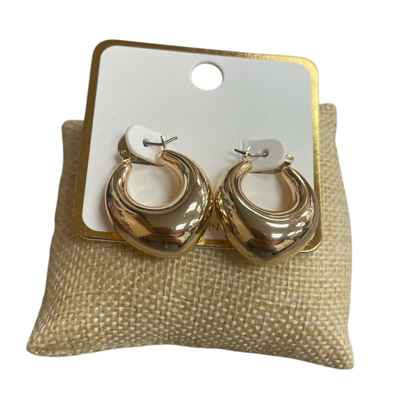 VE1217  GOLD LIGHTWEIGHT  HOOP EARRINGS