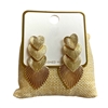 VE1283 GOLD STACKED HEART EARRINGS