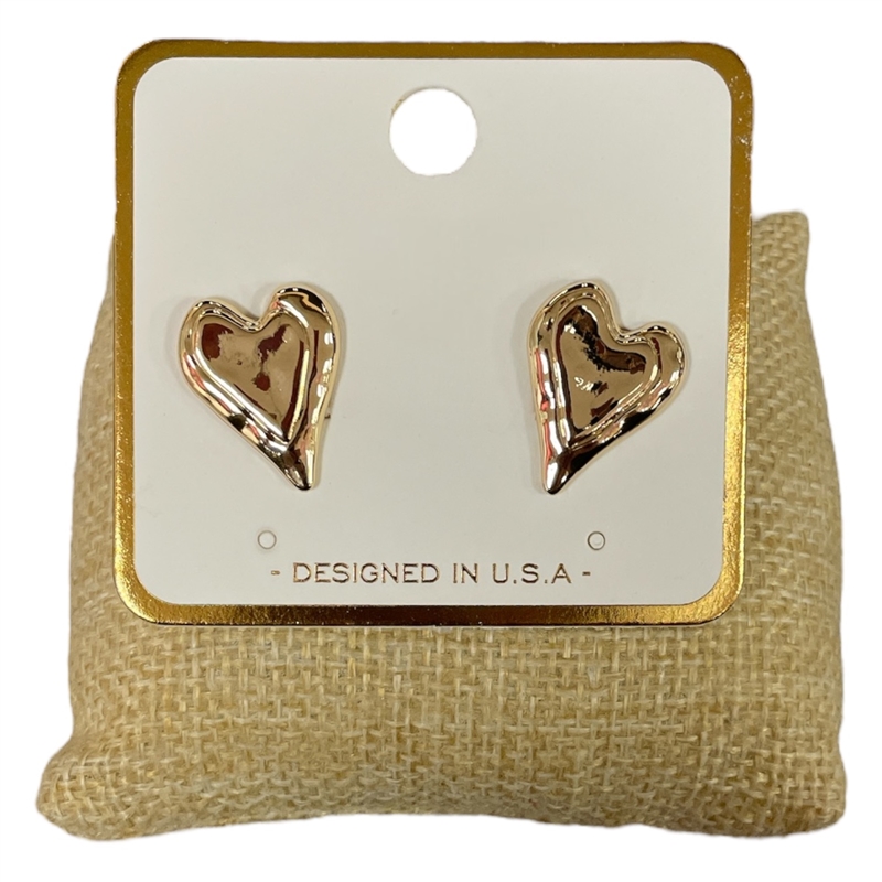 VE1339  SMALL HEART STUD EARRINGS