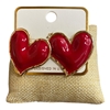 VE1344   RED HEART MEDIUM STUD EARRINGS