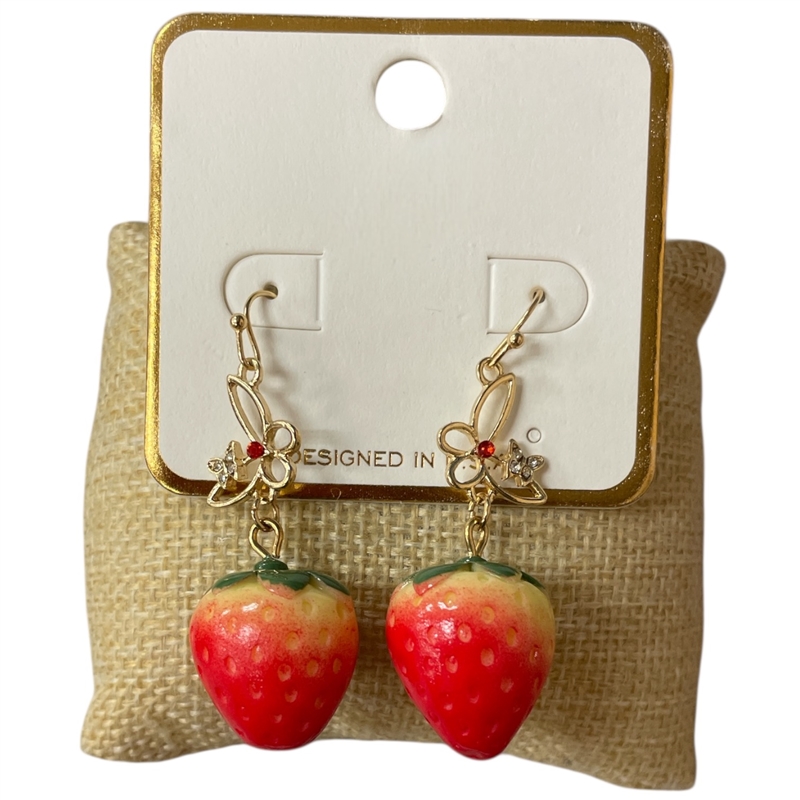 VE1509   STRAWBERRY  EARRINGS