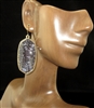 VE2692 ANTIQUE LARGE GLITTERY CRYSTAL GEM EARRINGS