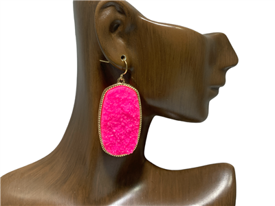 VE2994 GEOMETRIC DRUZY EARRINGS