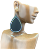 VE3211 OUTLINE AB RHINESTONE MATTE TEARDROP DANGLE EARRINGS