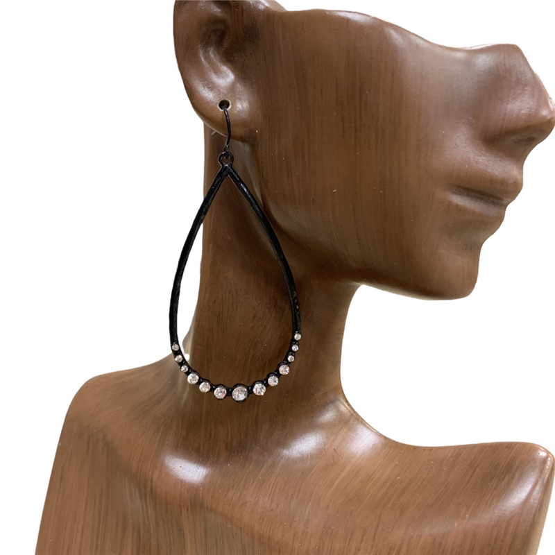 VE3446-2 TEARDROP RHINESTONE EARRINGS