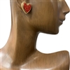 VE3450  SMALL  HEART RHINESTONE  STUD  EARRINGS