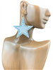 VE3536 WHITE RHINESTONE CRYSTAL BEADED STAR EARRINGS