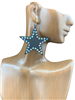 VE3544 COLORFUL RHINESTONE CRYSTAL BEADED STAR EARRINGS