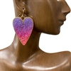 VE3662 HEART DRUZY DANGLE EARRINGS