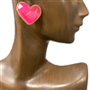 VE3725 STUD MULTI GOLD  HEART  ACRYLIC EARRINGS