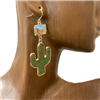 VE3923 NATURAL STONE CACTUS EARRINGS