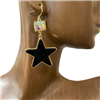 VE3925 NATURAL STONE STAR EARRINGS