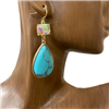 VE3947  NATURAL STONE  TEARDROP EARRINGS