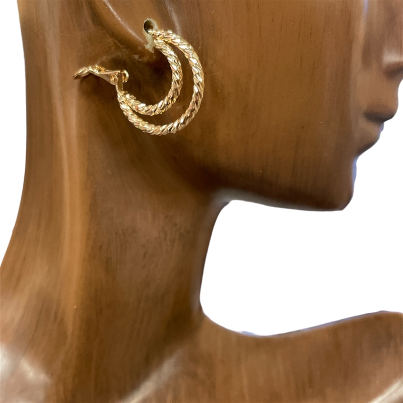 VE3962 SMALL DOUBLE HOOP EARRINGS