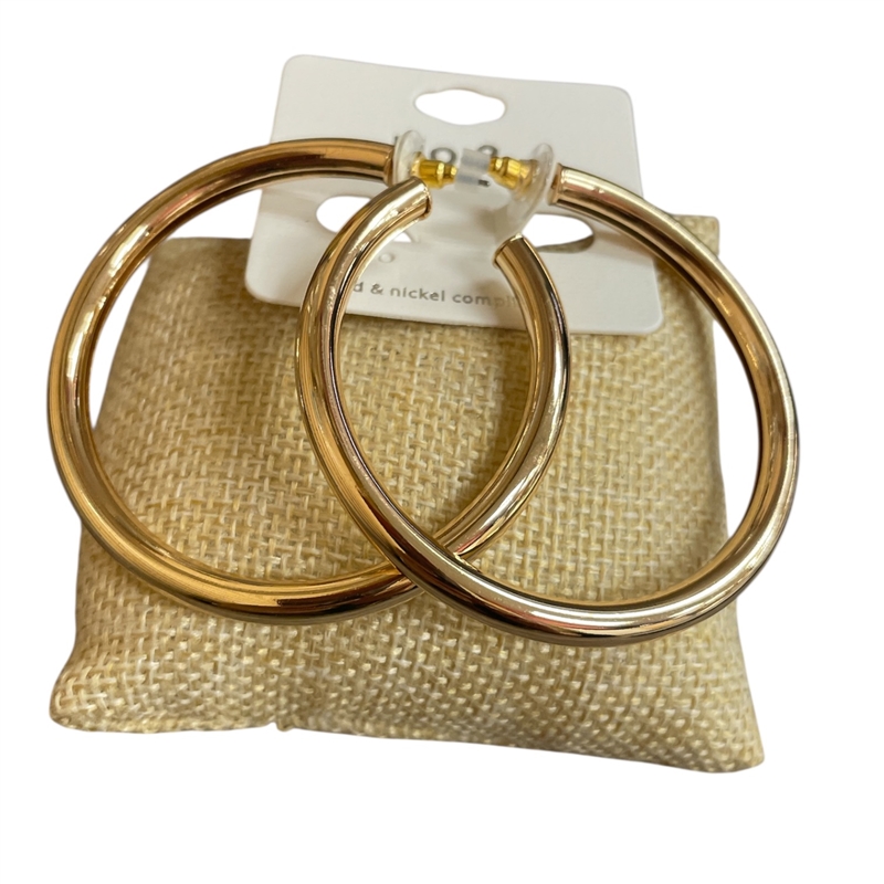 VE4524  SHINY  LIGHTWEIGHT LARGE  HOOP EARRINGS