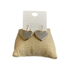 VE4639 DANGLE TWO TONED HEART EARRINGS