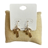 VE4759 MATTE GOLD SMALL BOW DANGLE EARRINGS