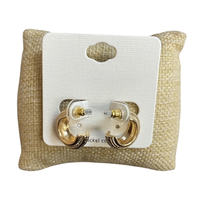 VE4773 PATTERN EXTRA SMALL HOOP EARRINGS