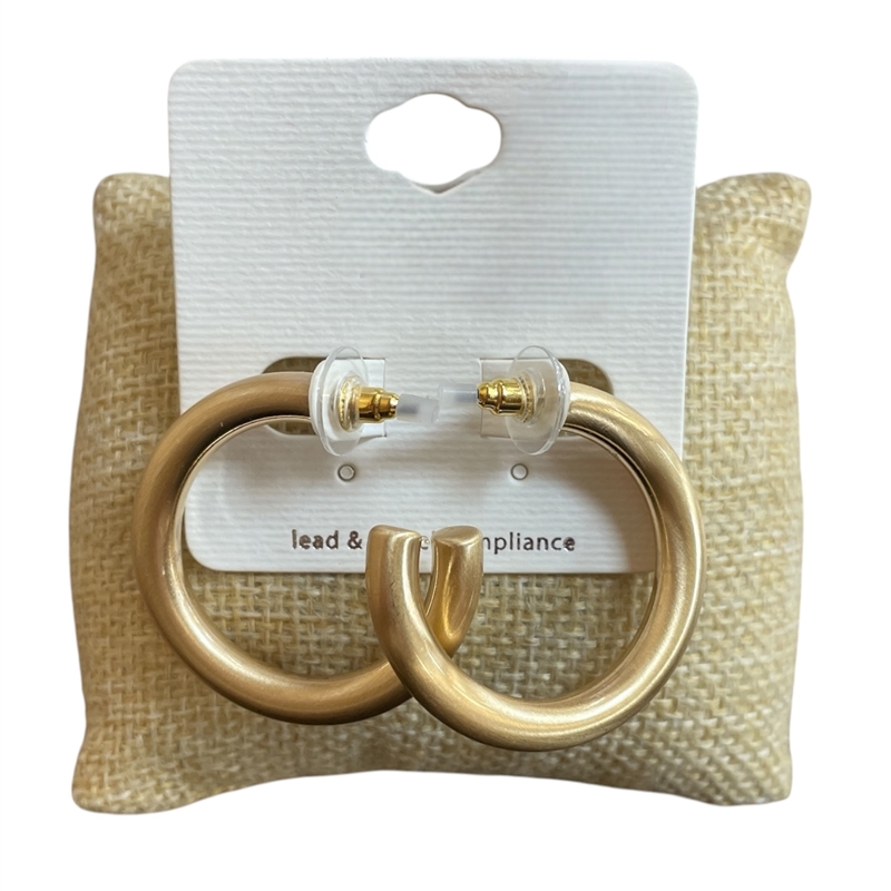 VE4800 MATTE SMOOTH HOLLOW SMALL HOOP EARRINGS