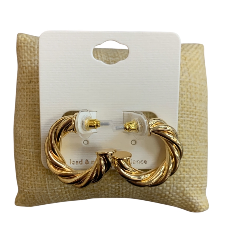 VE4802 SMALL HAMMERED OPEN HOOP EARRINGS