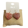 VE4668   RED RHINESTONE  HEART LIGHTWEIGHT EARRINGS