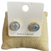 VER2110-3 WHITE AB CRYSTAL STUD EARRINGS