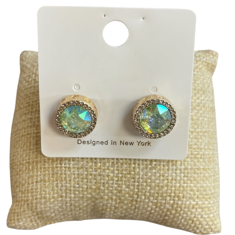 VER2110-4 MINT AB CRYSTAL STUD EARRINGS