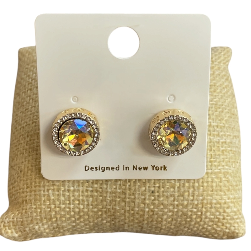 VER2110-5 TOPAZ AB CRYSTAL STUD EARRINGS