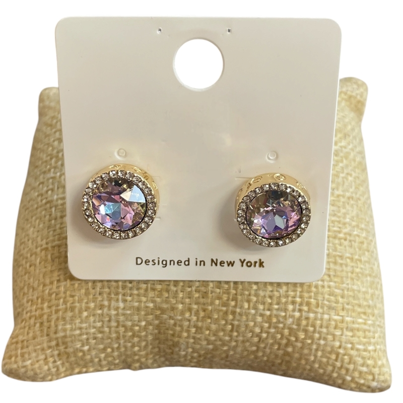 VER2110-6 VIOLET CRYSTAL STUD EARRINGS