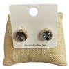 V ER2110-7 HEMATITE CRYSTAL STUD EARRINGS