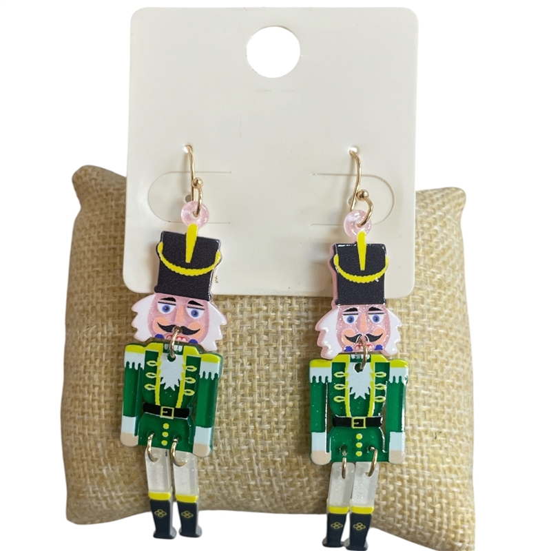 VER6122 ACRYLIC NUTCRACKER DANGLE EARRINGS