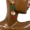 VER6128   CHRISTMAS HO HO HO ACRYLIC EARRINGS