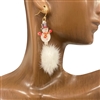 VER6193-1  SNOWMAN & WHITE POM POM EARRINGS