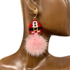 VER6194-2 HOHO & PINK POMPOM EARRINGS