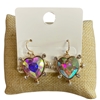 VER6863 HEART CRYSTAL DANGLE EARRINGS