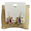 VER6864 CRYSTAL SQUARE DANGLE EARRINGS