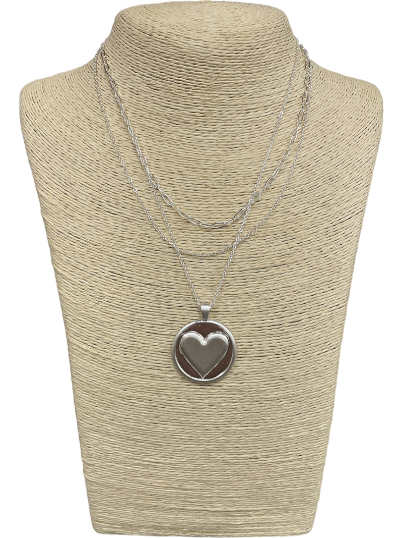 VN1013  HEART DOUBLE SHORT NECKLACE