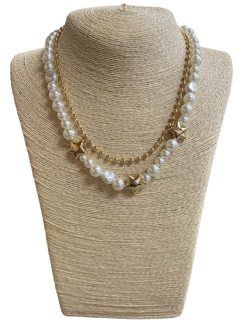 VN1062 PEARLS & STARS SHORT NECKLACES