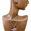 VNE0437 AMERICAN FLAG STATE SET NECKLACE