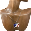 VNE0910R  18'' AMERICAN FLAG  NECKLACE