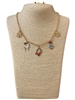 VNE2087 GOLD CHRISTMAS MULTI CHARM NECKLACE SET