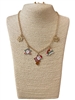 VNE2090 GOLD CHRISTMAS SANTA MULTI CHARM NECKLACE SET